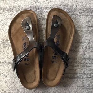Birkenstock Gizeh Soft Bed Bronze Sandals size 40